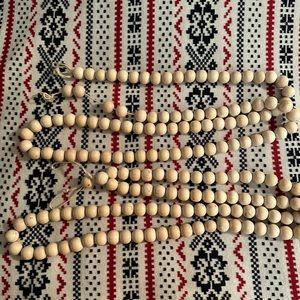 Boho Wooden Bead Garland, set of 2